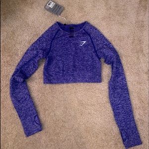 Gymshark vital seamless crop top (indigo marl)